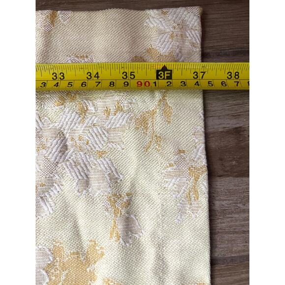 VTG 4 Panels Pinch Pleat Curtains Valance Blackout Soft Yellow Floral USA 24"x81 - Picture 11 of 11